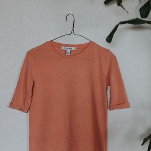 Coral Pink Half Sleeve Tee